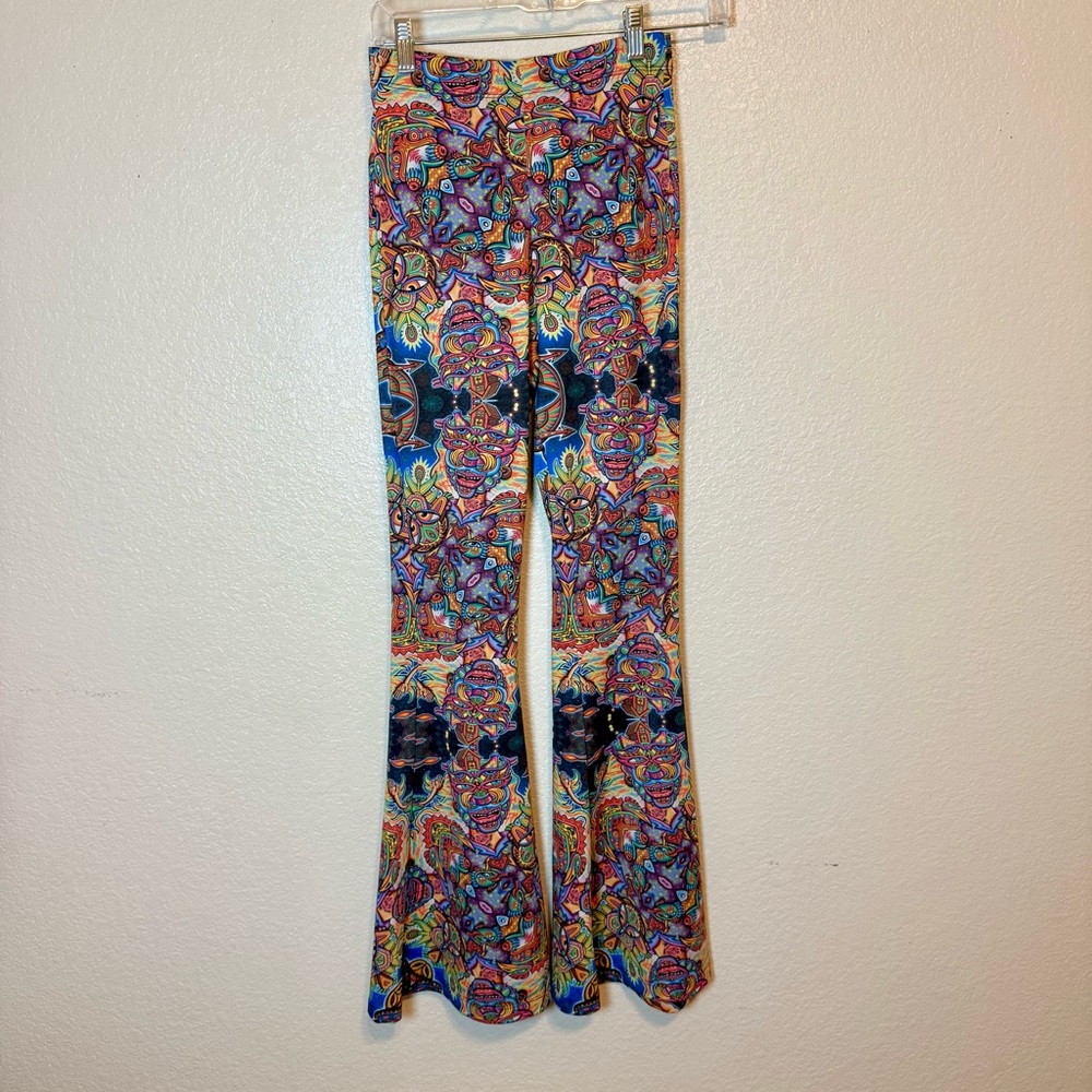 Colorful Patterned Boot Cut Flare Pants - Picture 11 of 11